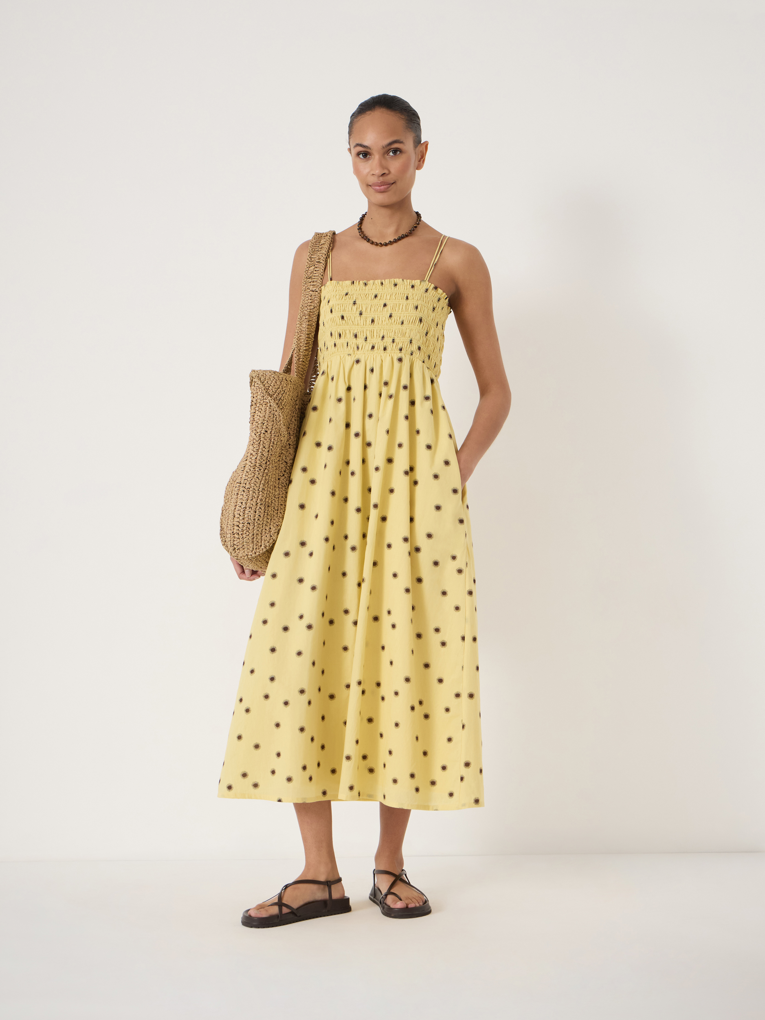 shirred polka dot midi dress Dorothy Perkins Women's Petite Puff Sleeve Blue Spot Shirred Bodice Peplum Midi Dress | Size: 2
