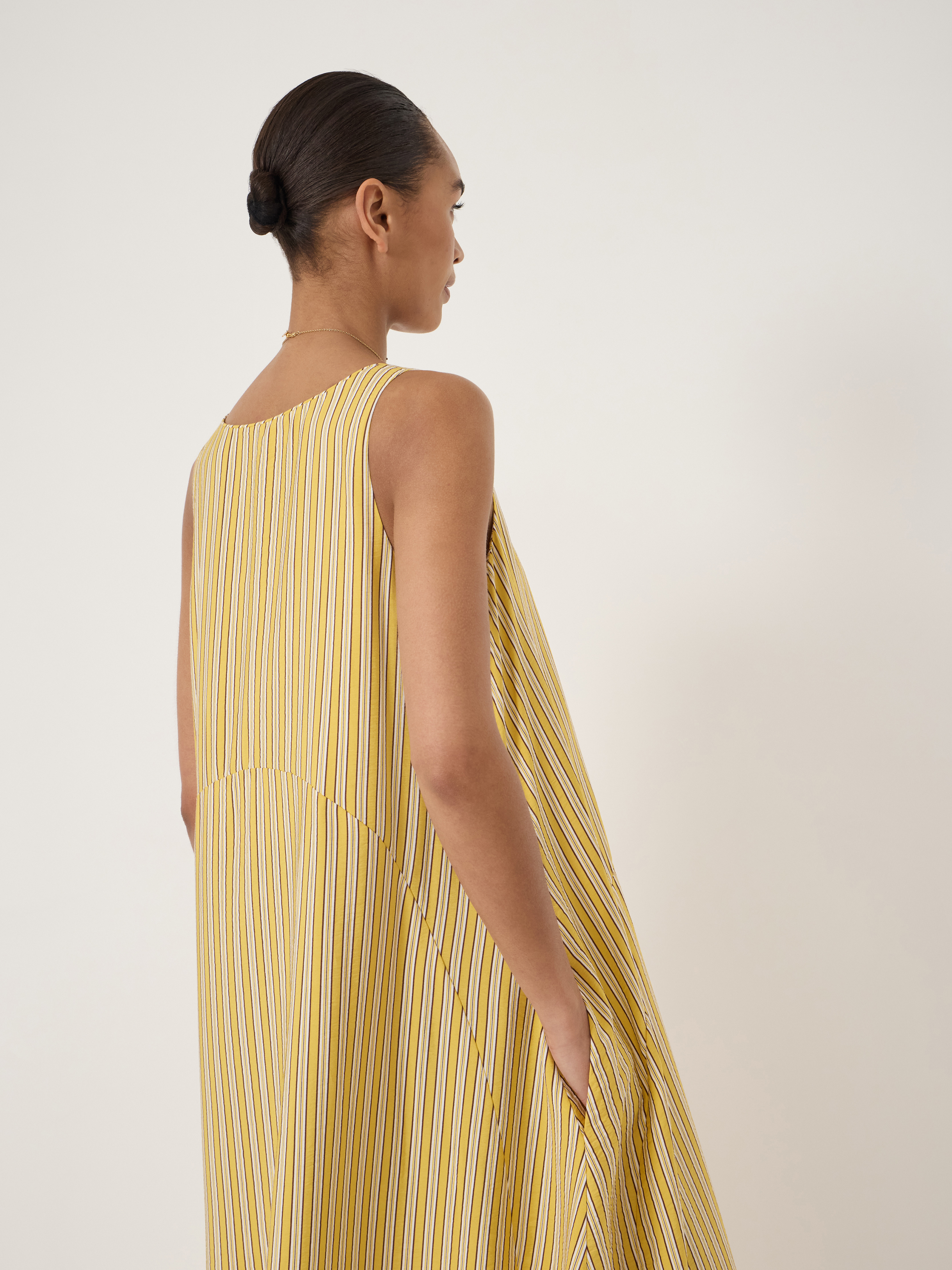 Liddie Barrel Tank Dress | Stripe Yellow | hush