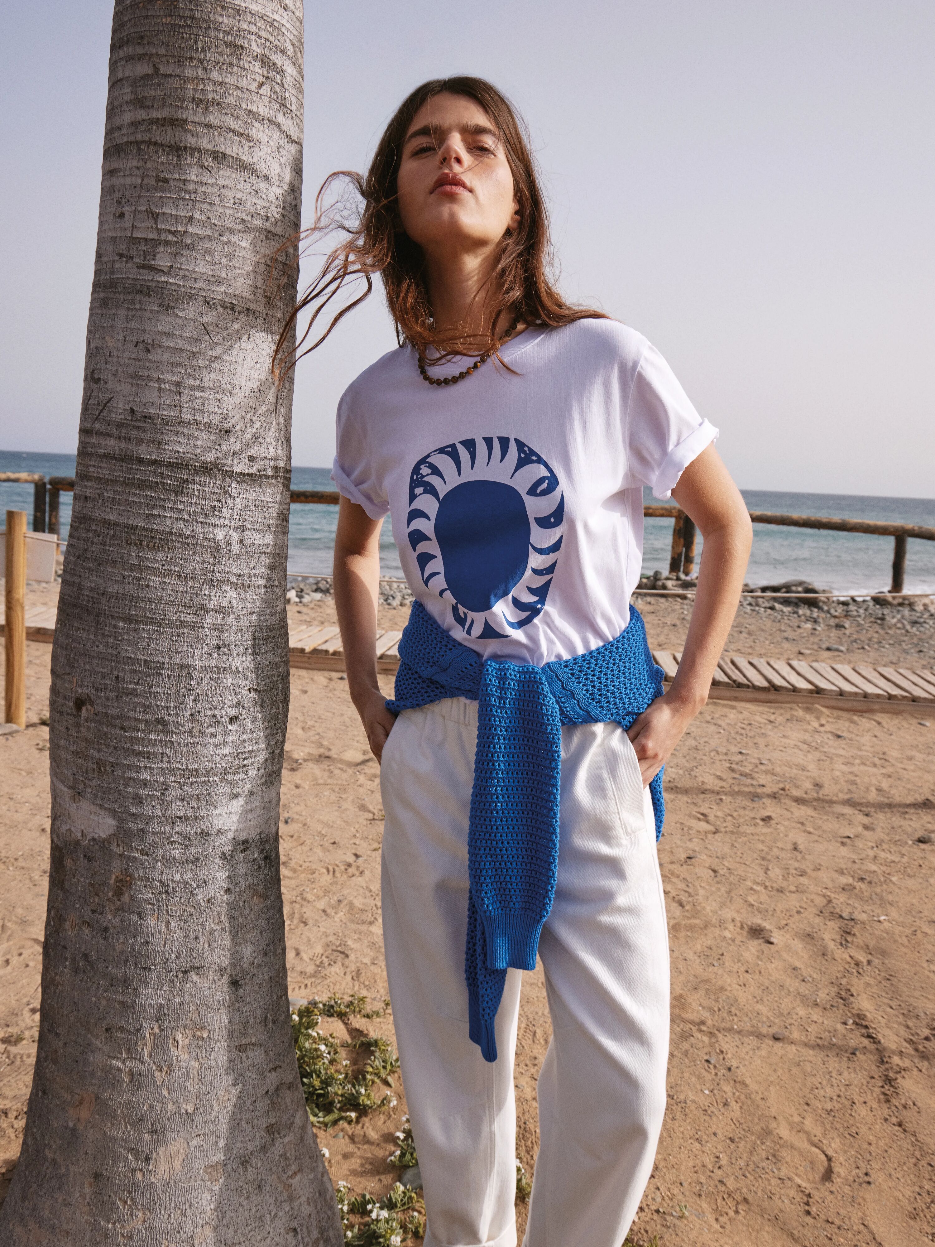 Sun Graphic Cotton T-Shirt - White | Hush