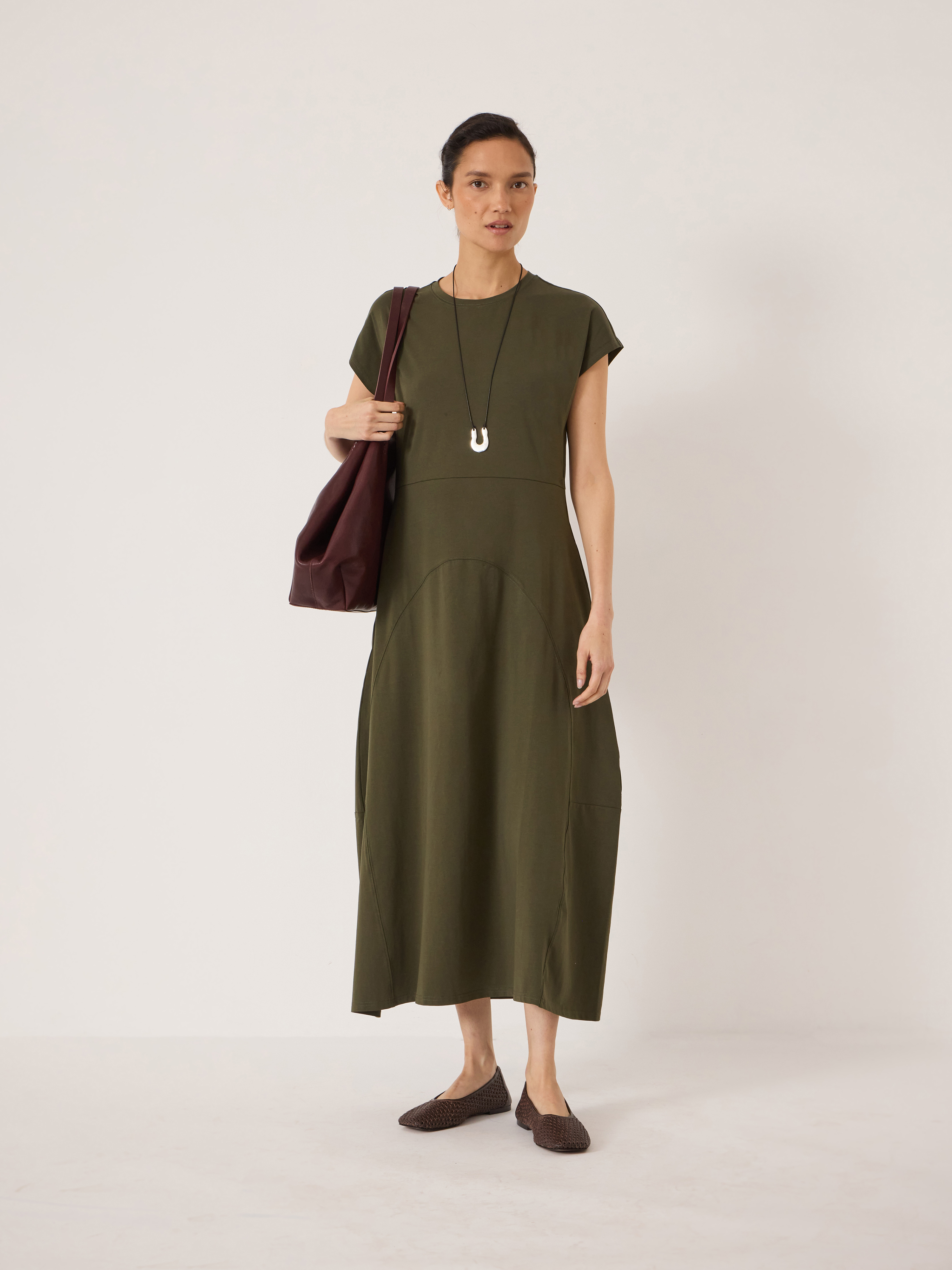 cap sleeve jersey midi dress Barrel - Khaki everyday black mini dress