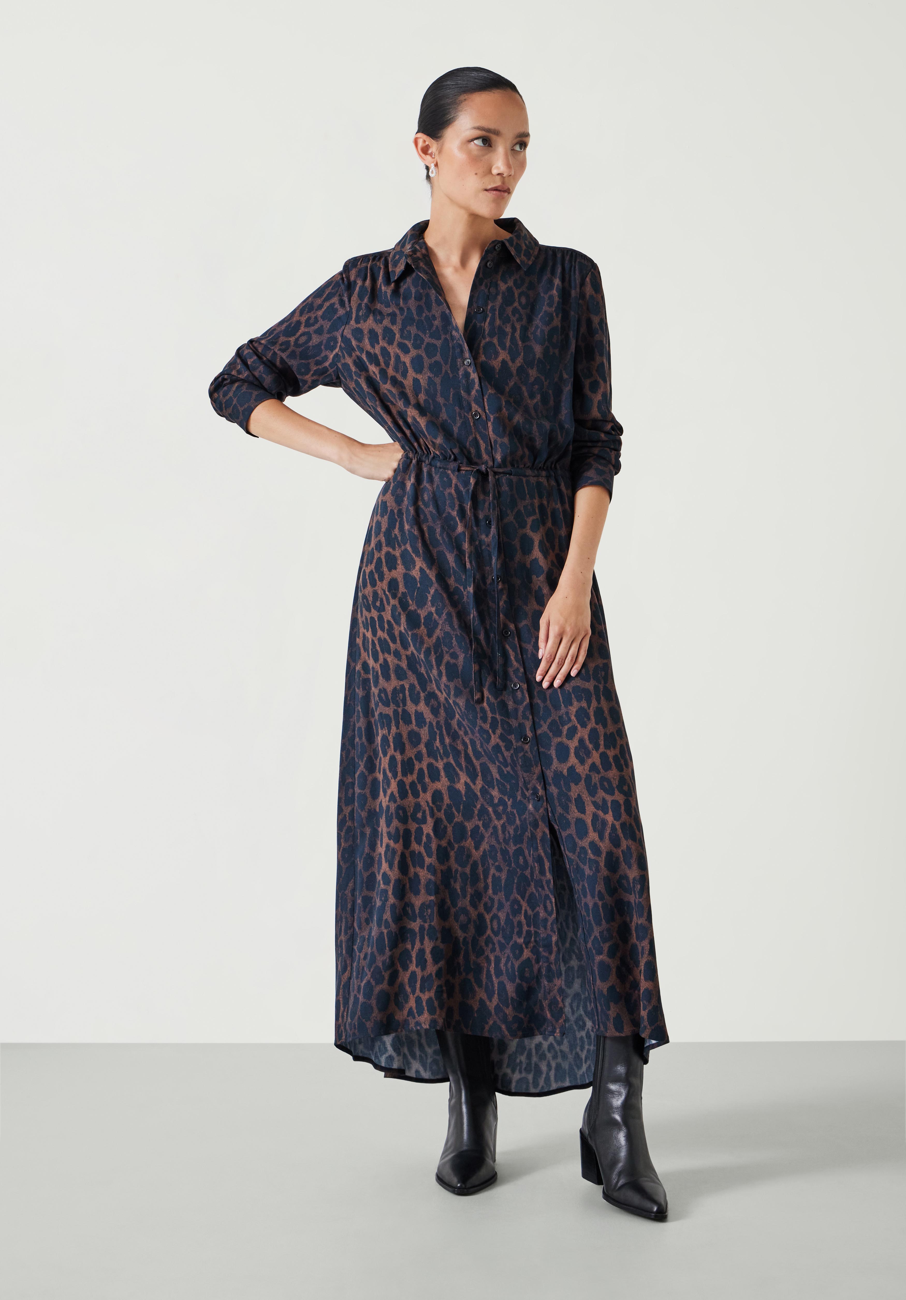 leopard midi shirt dress Buy Women's Shirt Dress Leopard Midi Online