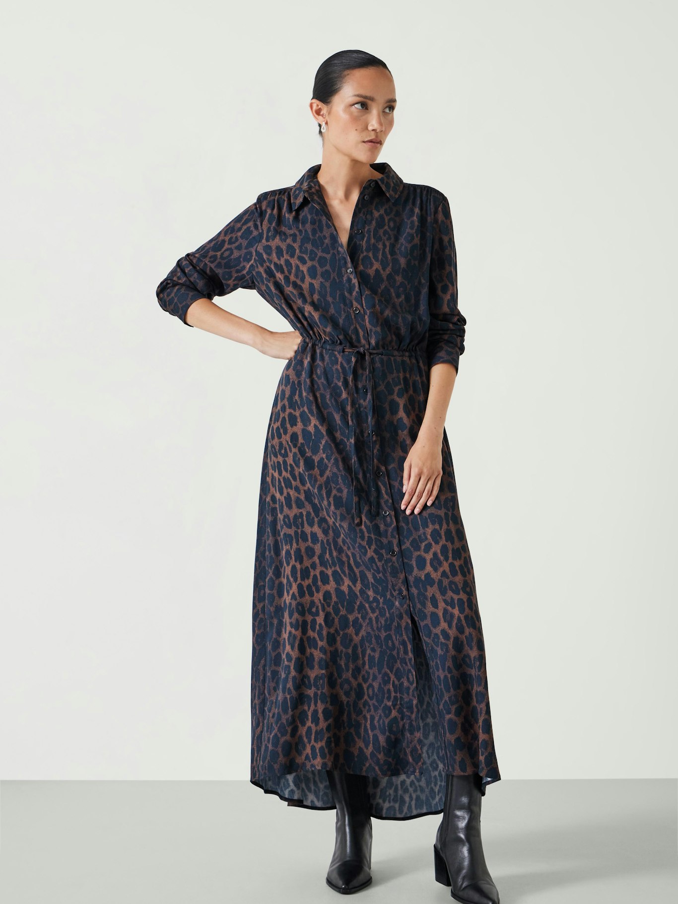 leopard midi shirt dress Buy Women's Shirt Dress Leopard Midi Online