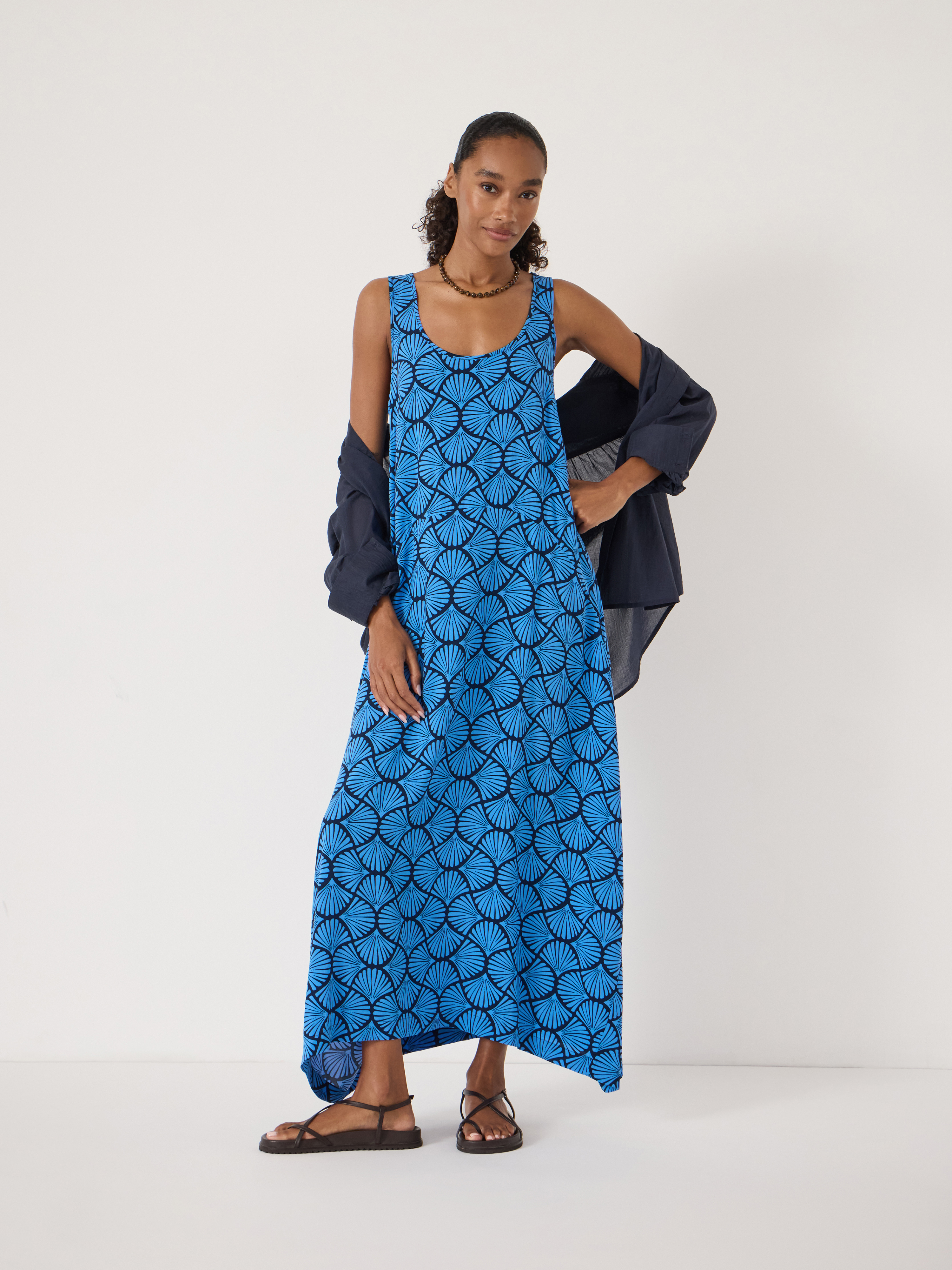 Grace Cotton Blend Midi Beach Dress | Washed Black | hush