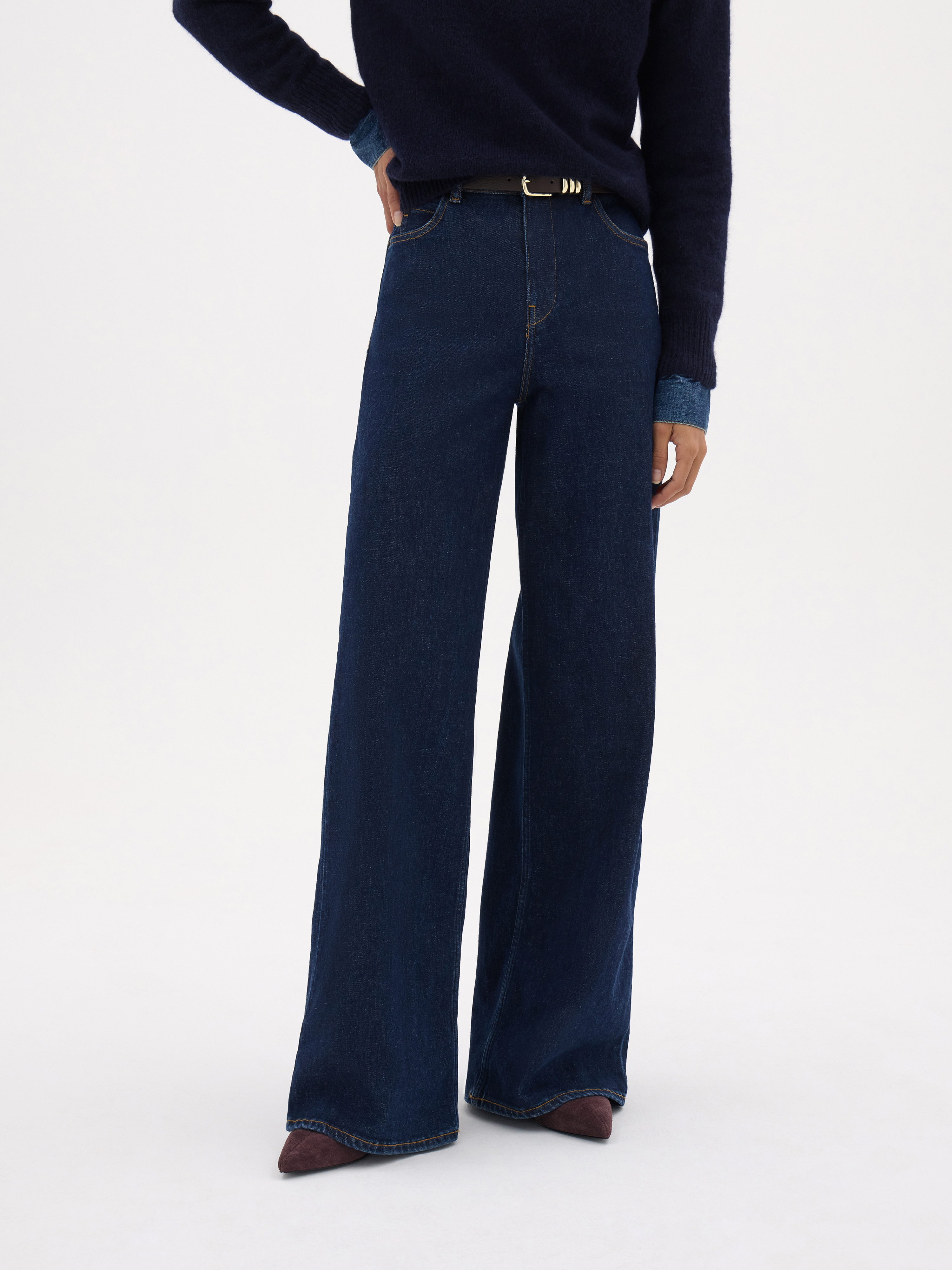 Nessa Wide Leg Jeans - Indigo Blue | Hush