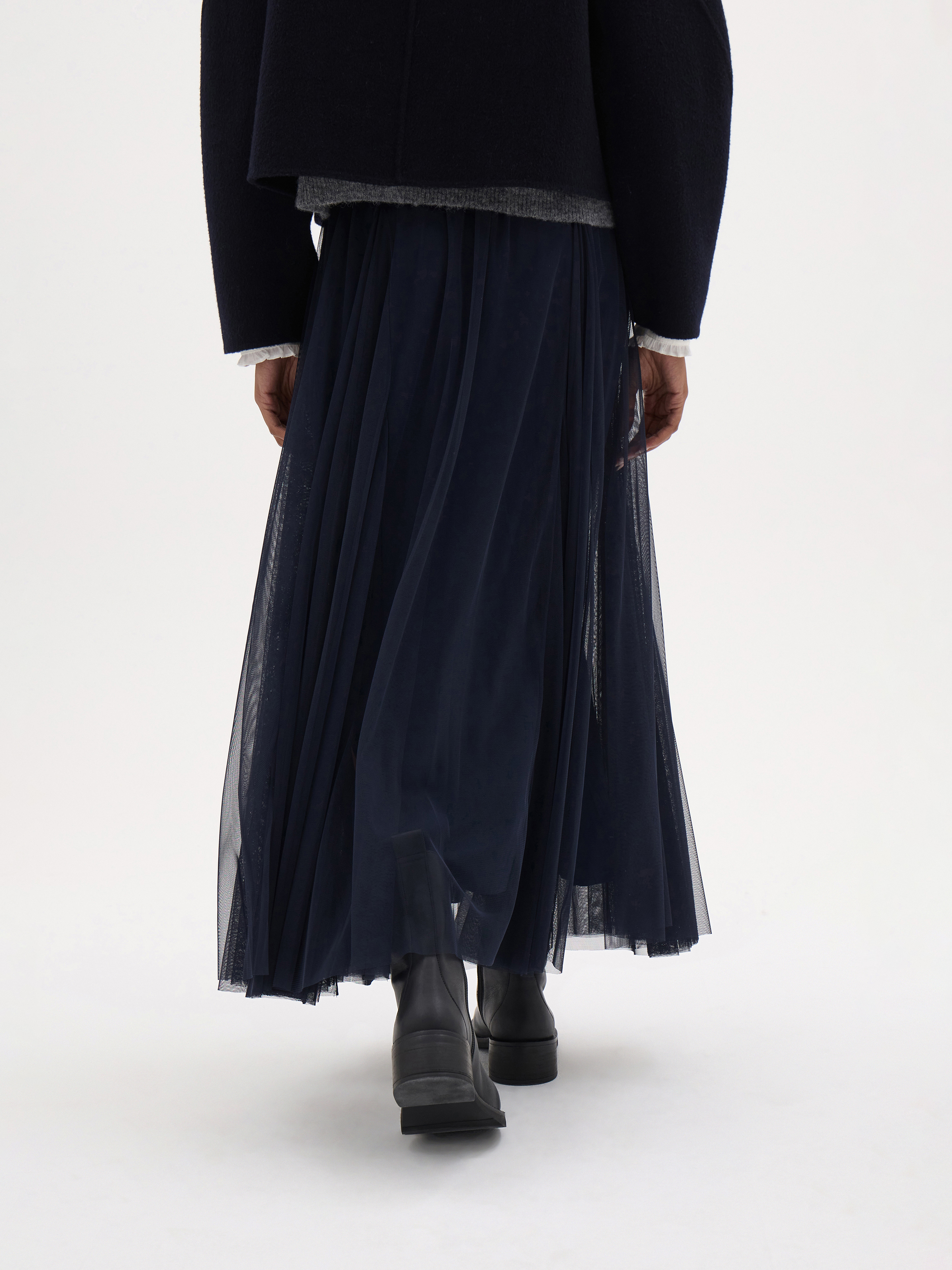 Millie Tulle Maxi Skirt - Navy Blue | Hush