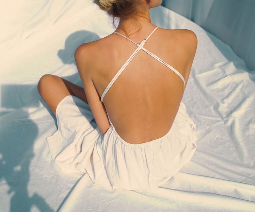 woman's backside getting hit by sunlight