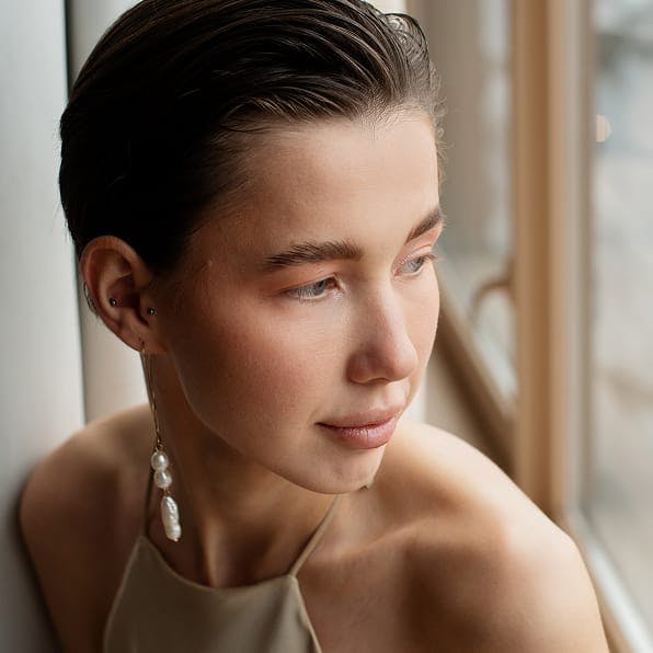 Woman looking to the side