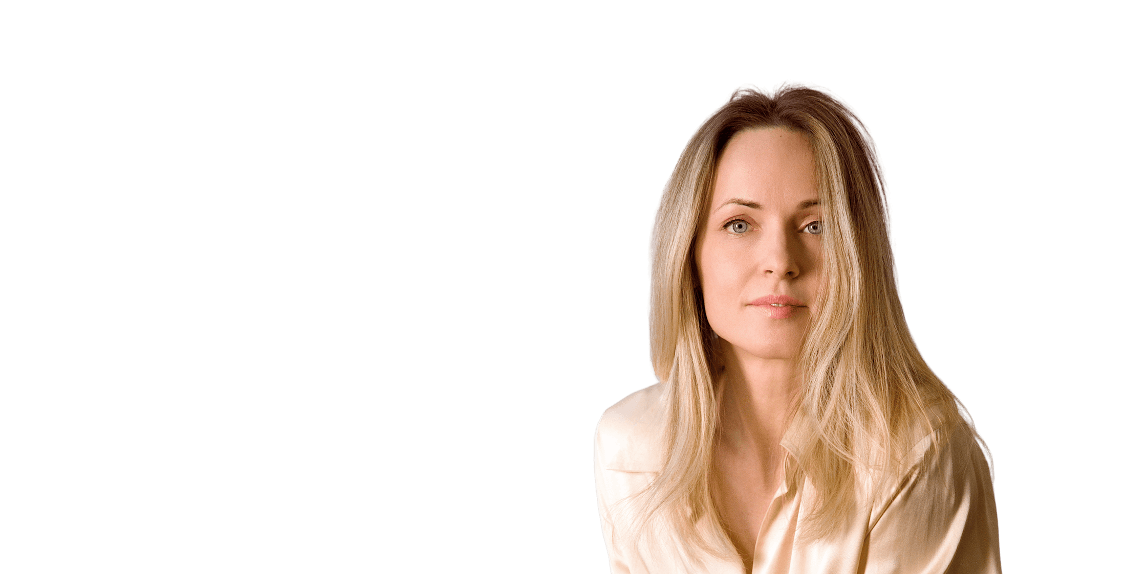 Woman with long blond hair