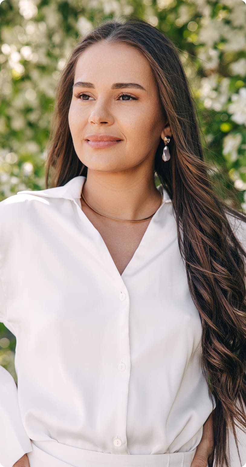 Woman in a white top