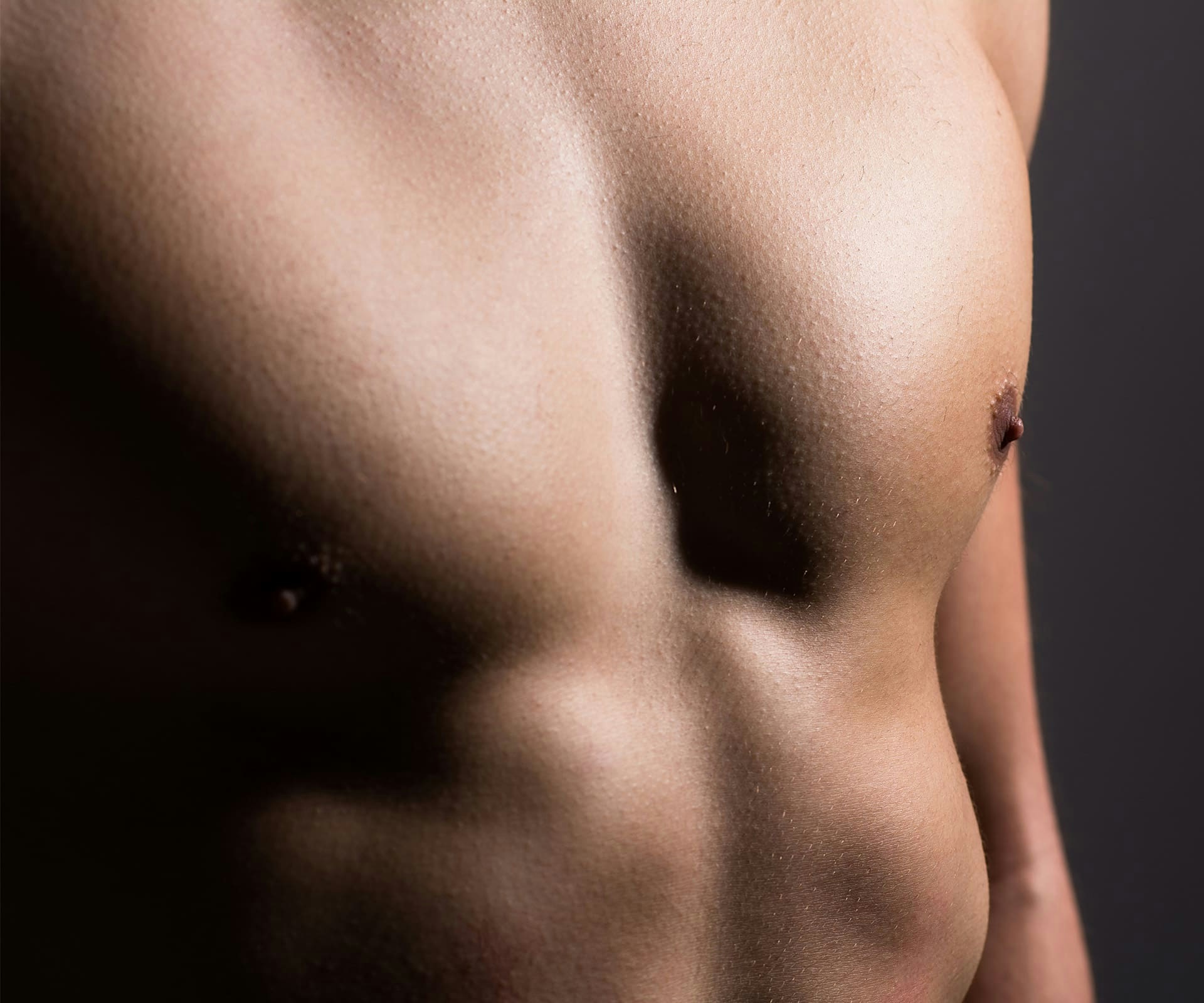 Man's chest close up