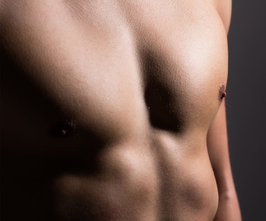 Man's chest close up