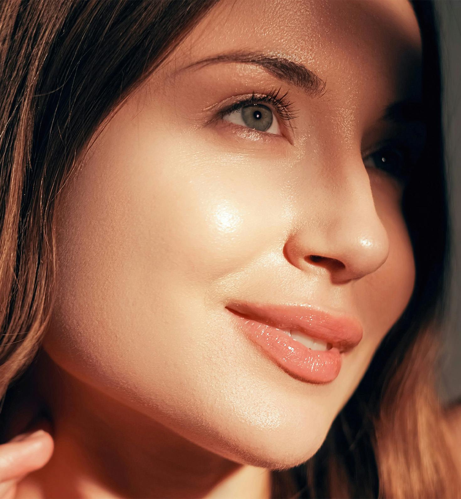 close up on womans face