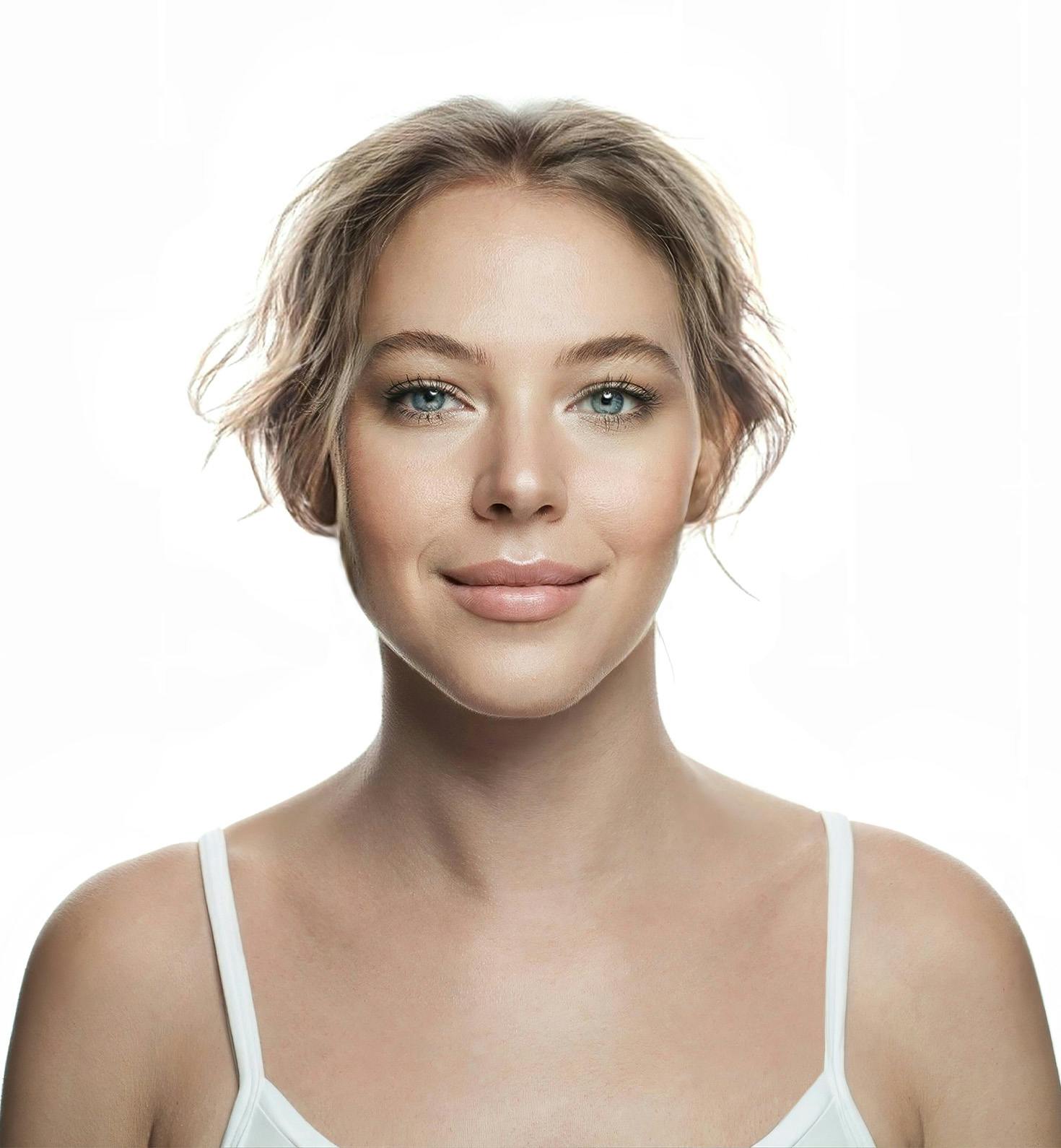 woman looking forward and grining