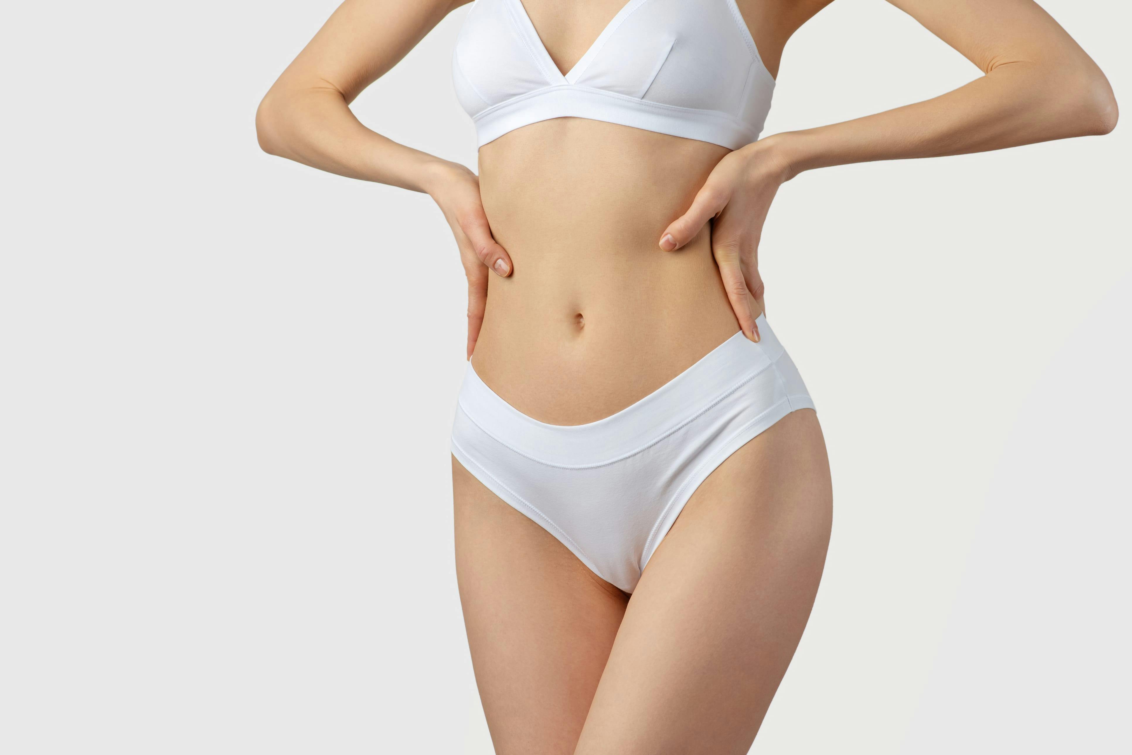 woman in white undergarments