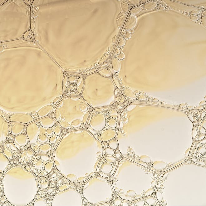 close up of skincare forming bubbles