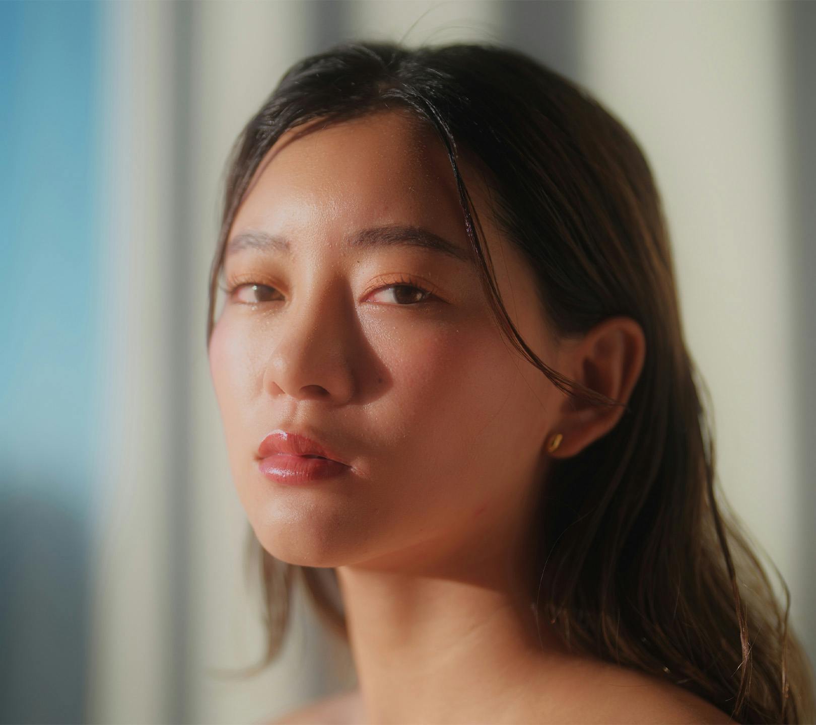 Close up of womans face