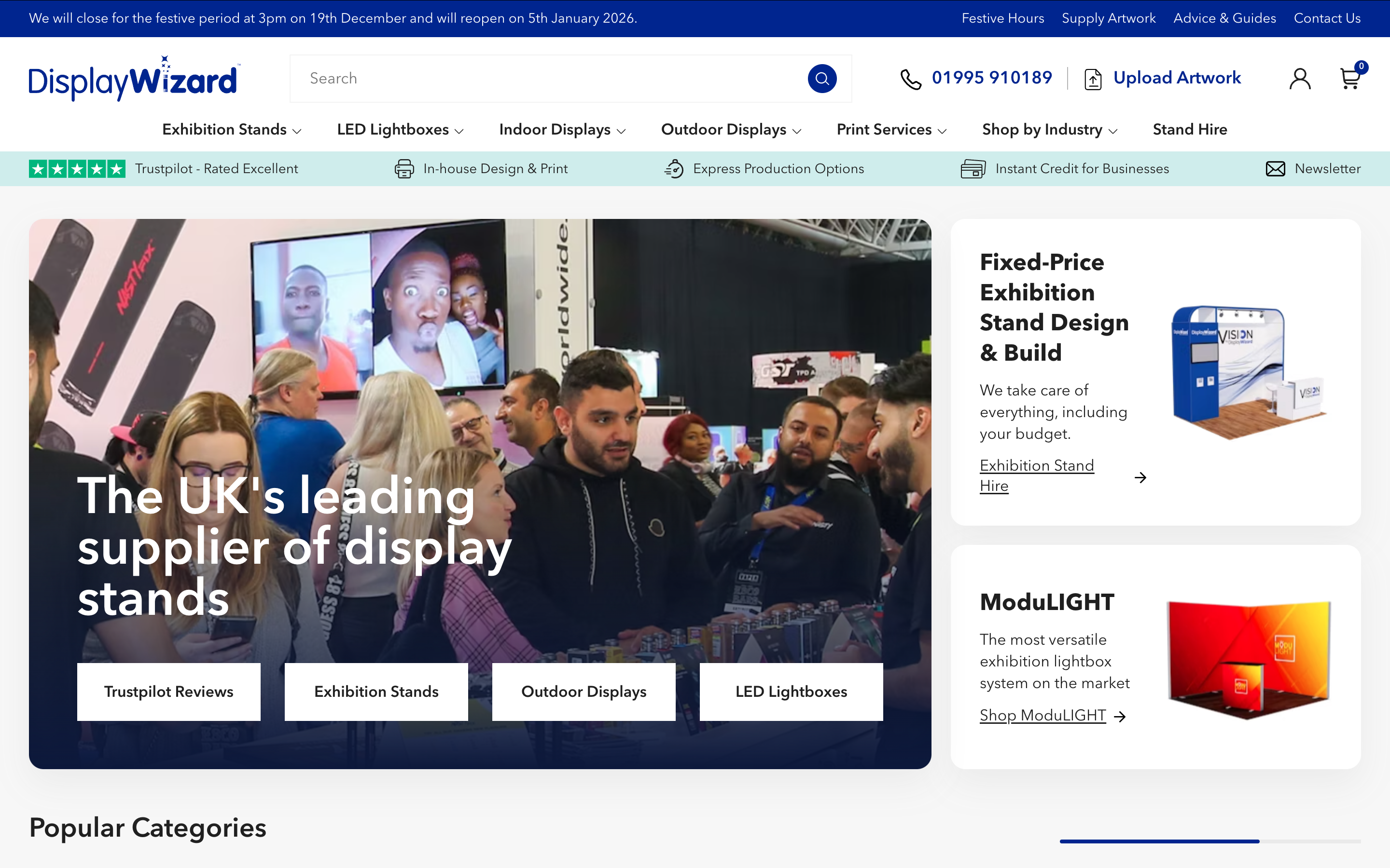 Display Wizard Landing Page