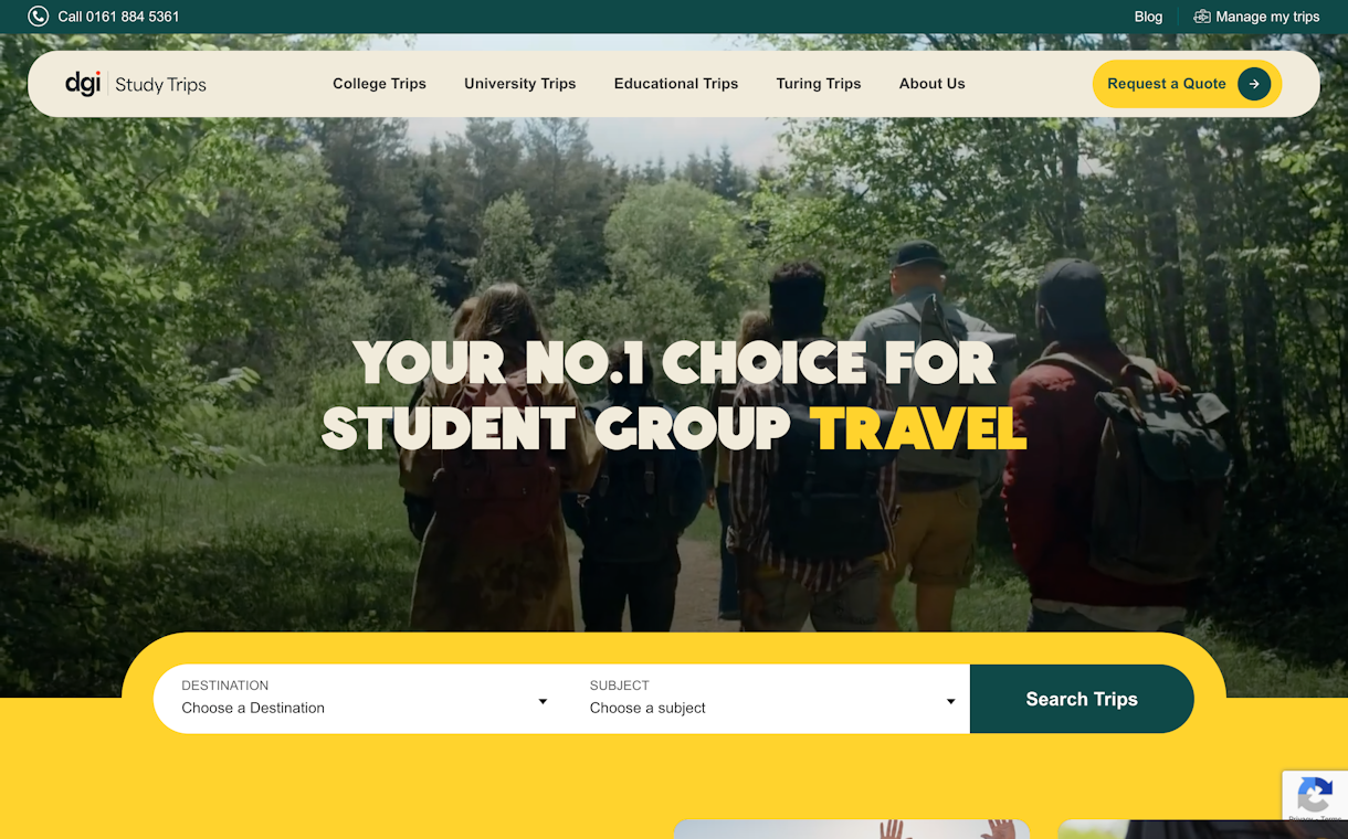 Diversity Study Trips Landing Page