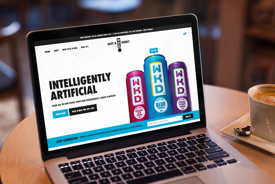 WKD website homepage on laptop