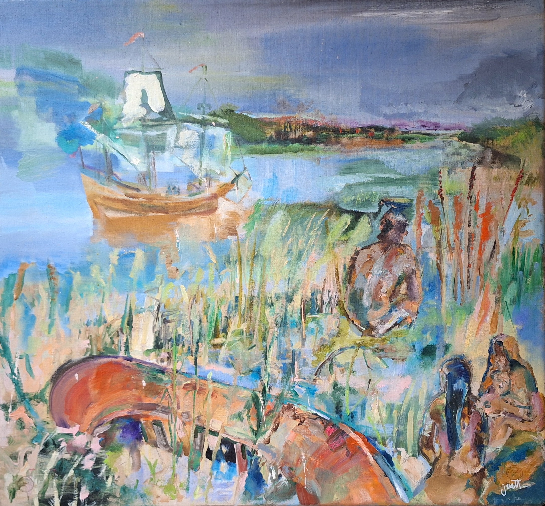 art, painting, person