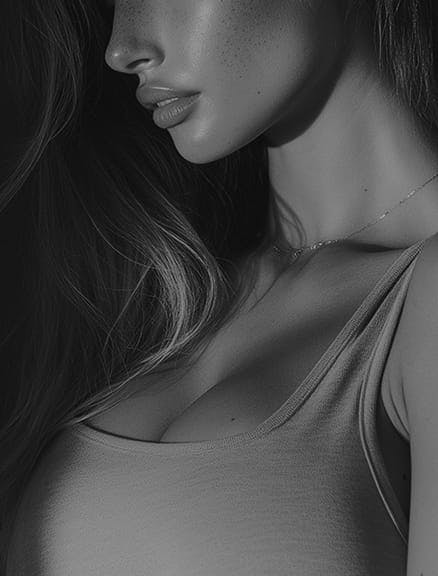 womans lower face and chest