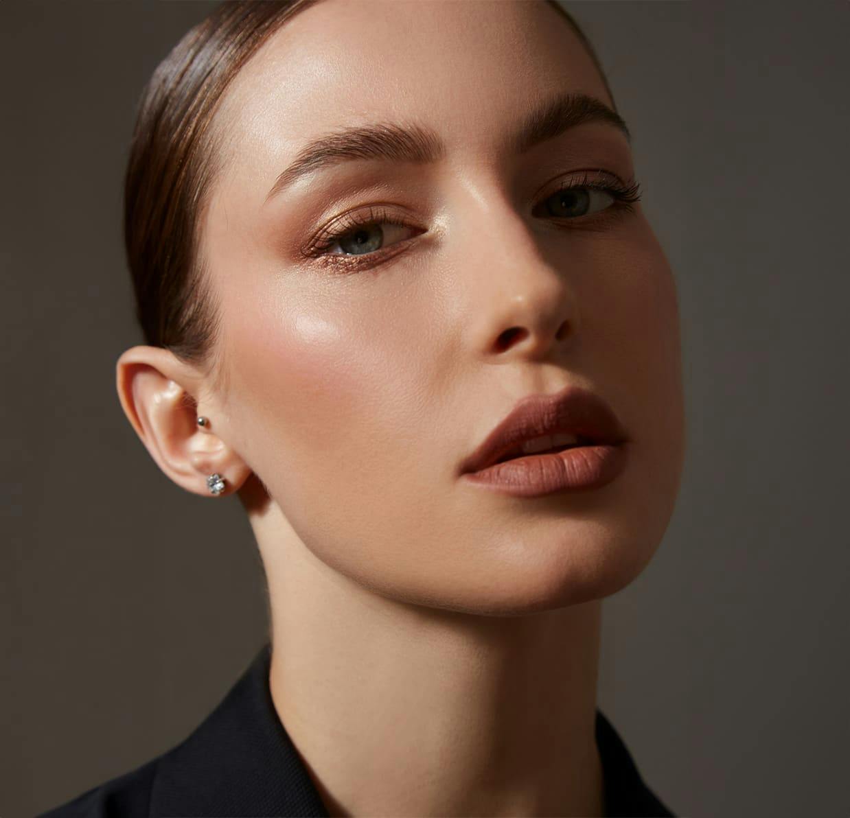 woman looking into camera