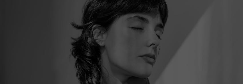 close up of woman's face