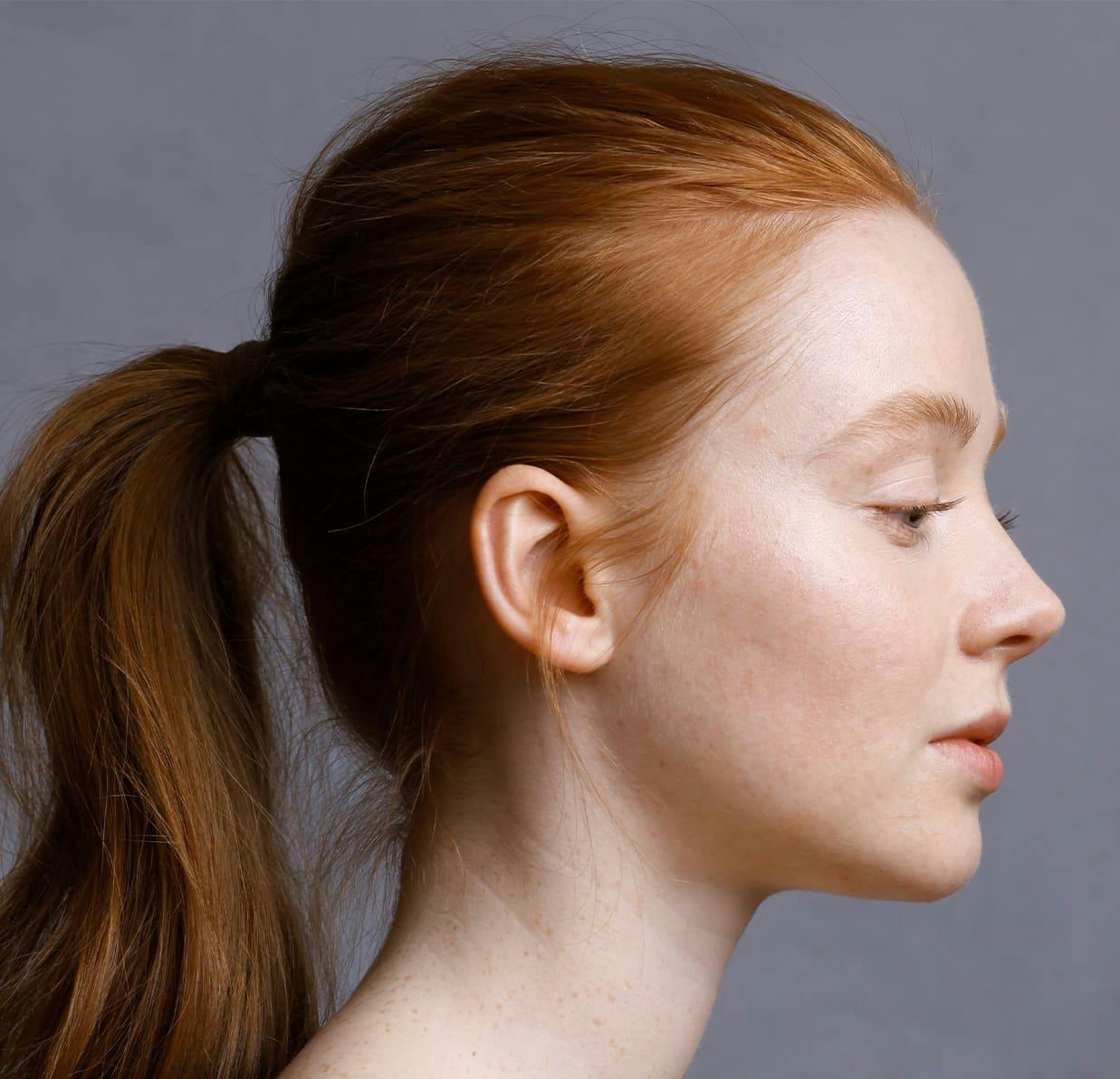 woman looking to the right