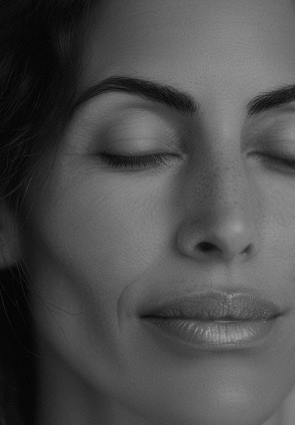 woman closing her eyes