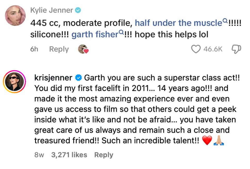 Kylie and Kris Instagram Posts