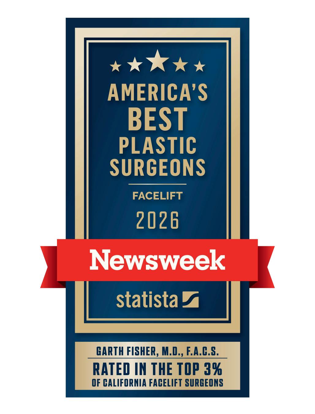 Newsweek America's Best Plastic Surgeons 2026 Facelift Badge