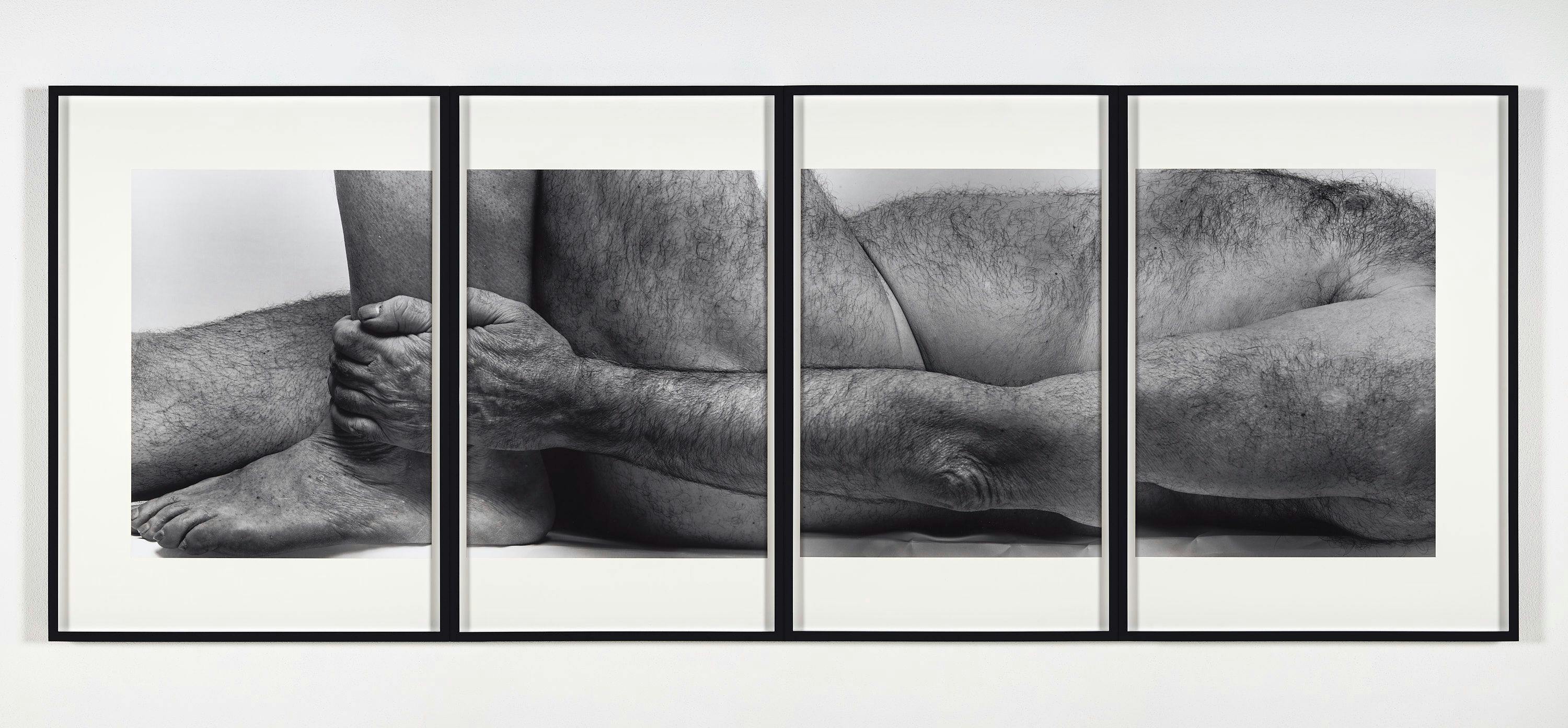 John Coplans - Lying Figure, Holding Leg, Four Panels