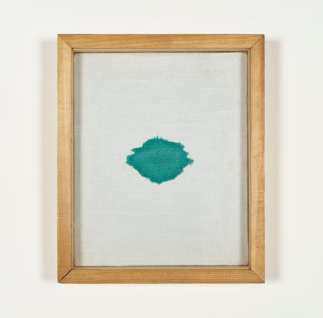 Goran Trbuljak - Dropwise from behind. 10 drops of color for stamps dripping through a hole on the back