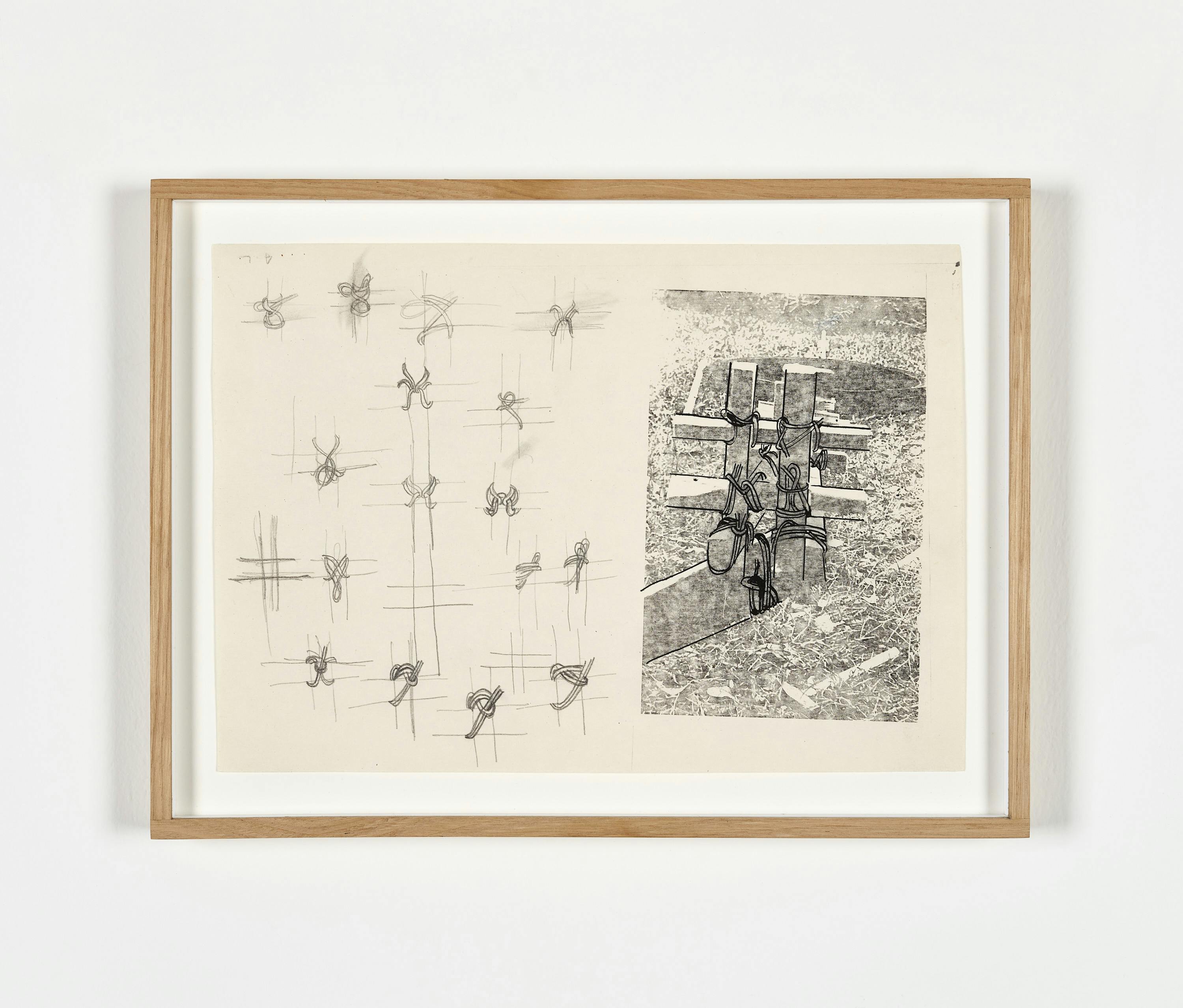 Ana Lupas - The Solemn Process, Preparatory drawing for skeleton structure (structure built with knots of attachment)