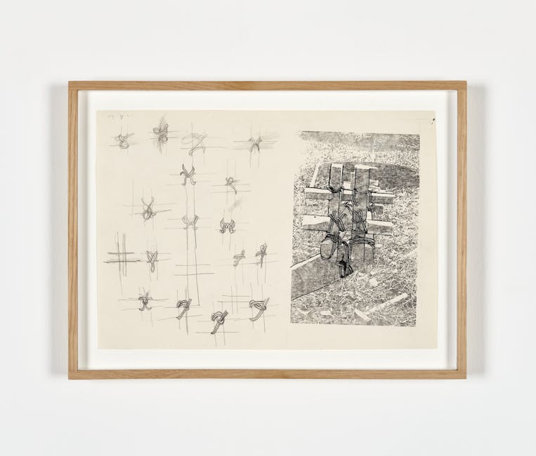 Ana Lupas - The Solemn Process, Preparatory drawing for skeleton structure (structure built with knots of attachment)