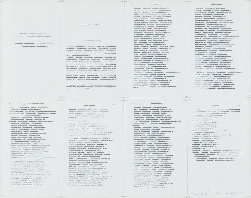 Irma Blank - Trascrizioni, Kurz-Texte