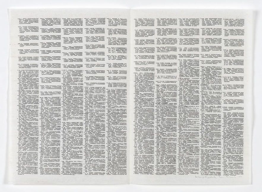 Irma Blank - Trascrizioni, Kurz-Texte