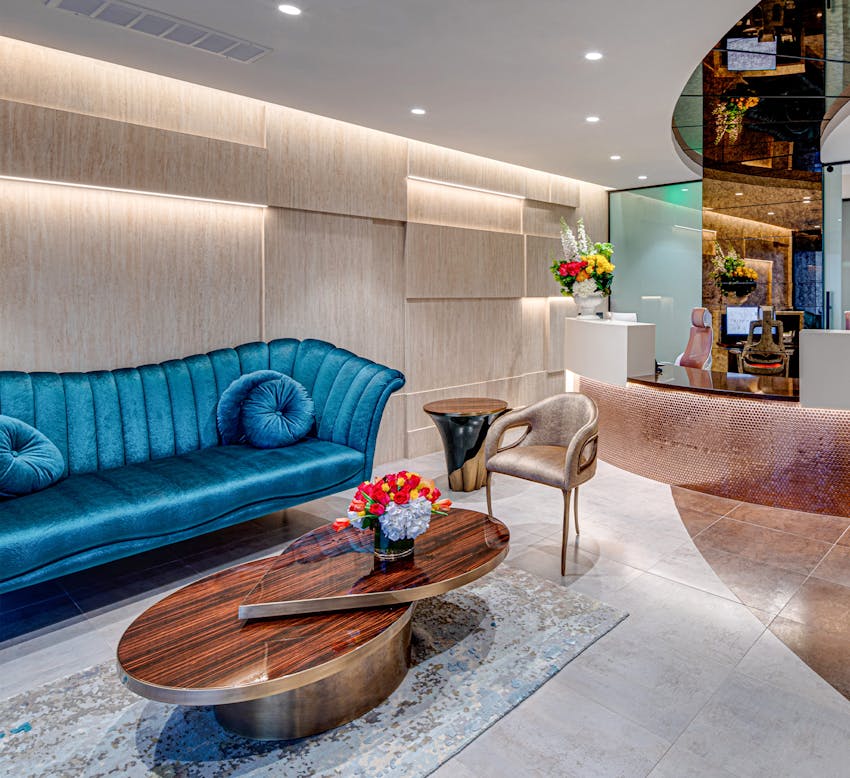 Dr. Kevin Sadati's front desk and waiting room