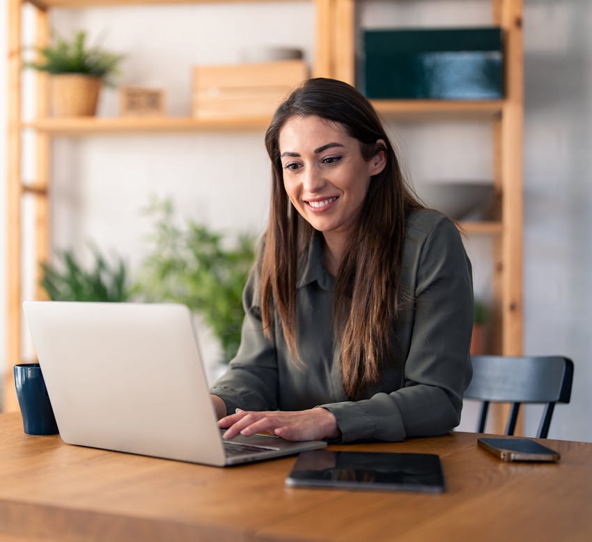 woman on her laptop