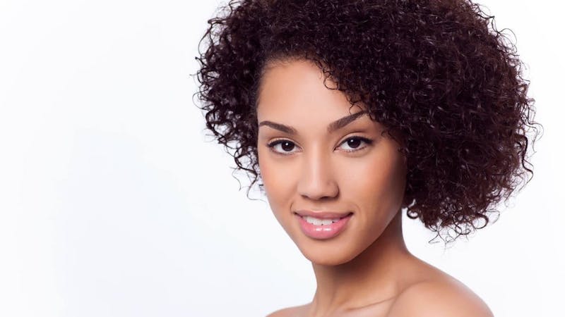 woman with curly hair