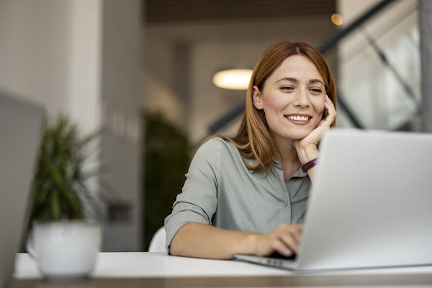 girl on a laptop