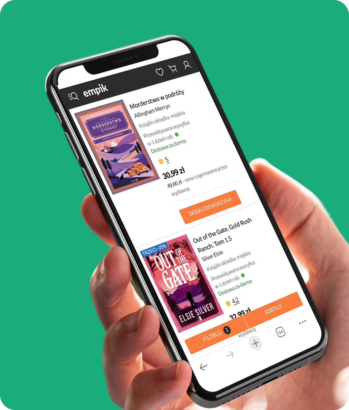 Integracja z Empik w IdoSell Smartfon z widokiem platformy Empik prezentującej widok oferty dla klienta