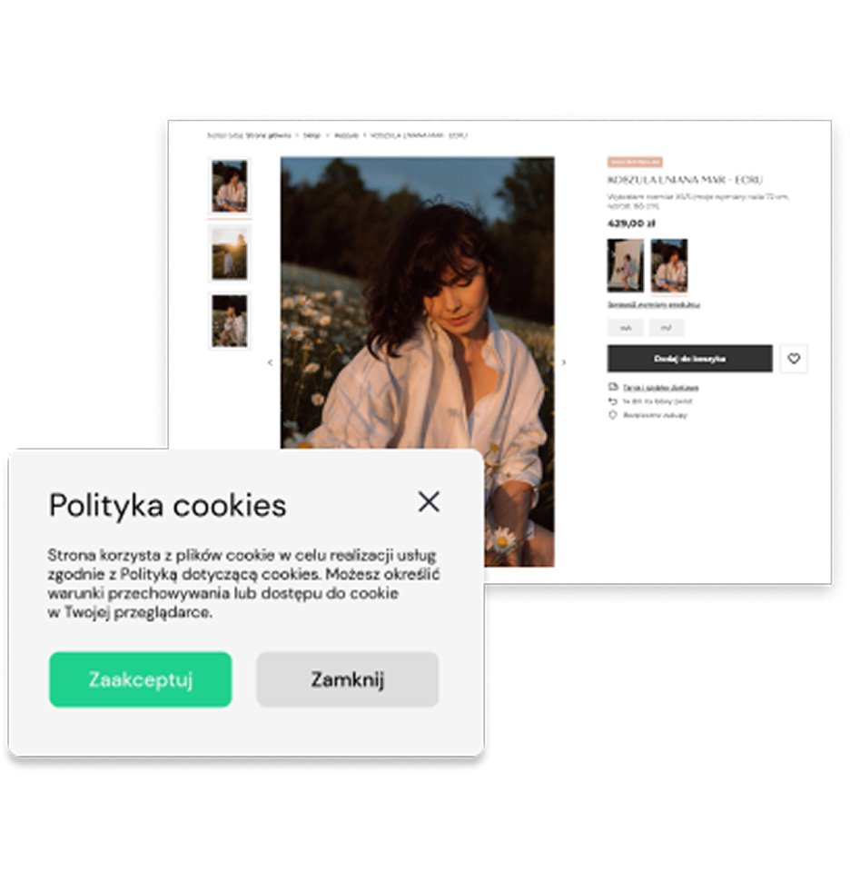 Baner zgody na pliki cookies w sklepie internetowym IdoSell – zarządzanie prywatnością i zgodami użytkowników
