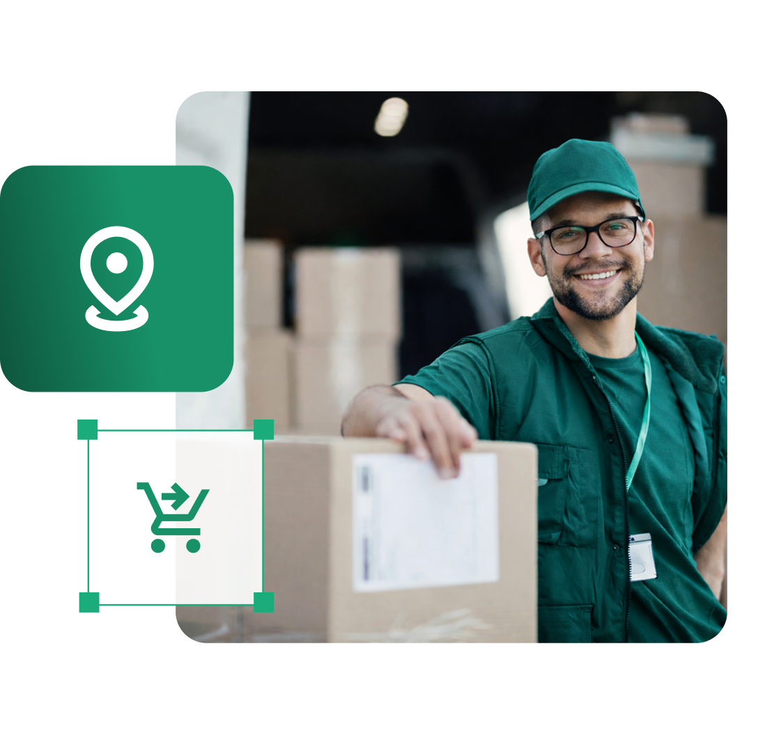 Kurier odbierający paczkę z magazynu – integracje kurierskie i sprawna realizacja zamówień w IdoSell