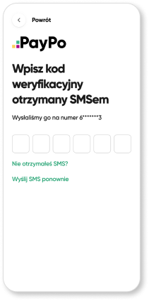 Screen z płatności PayPo
