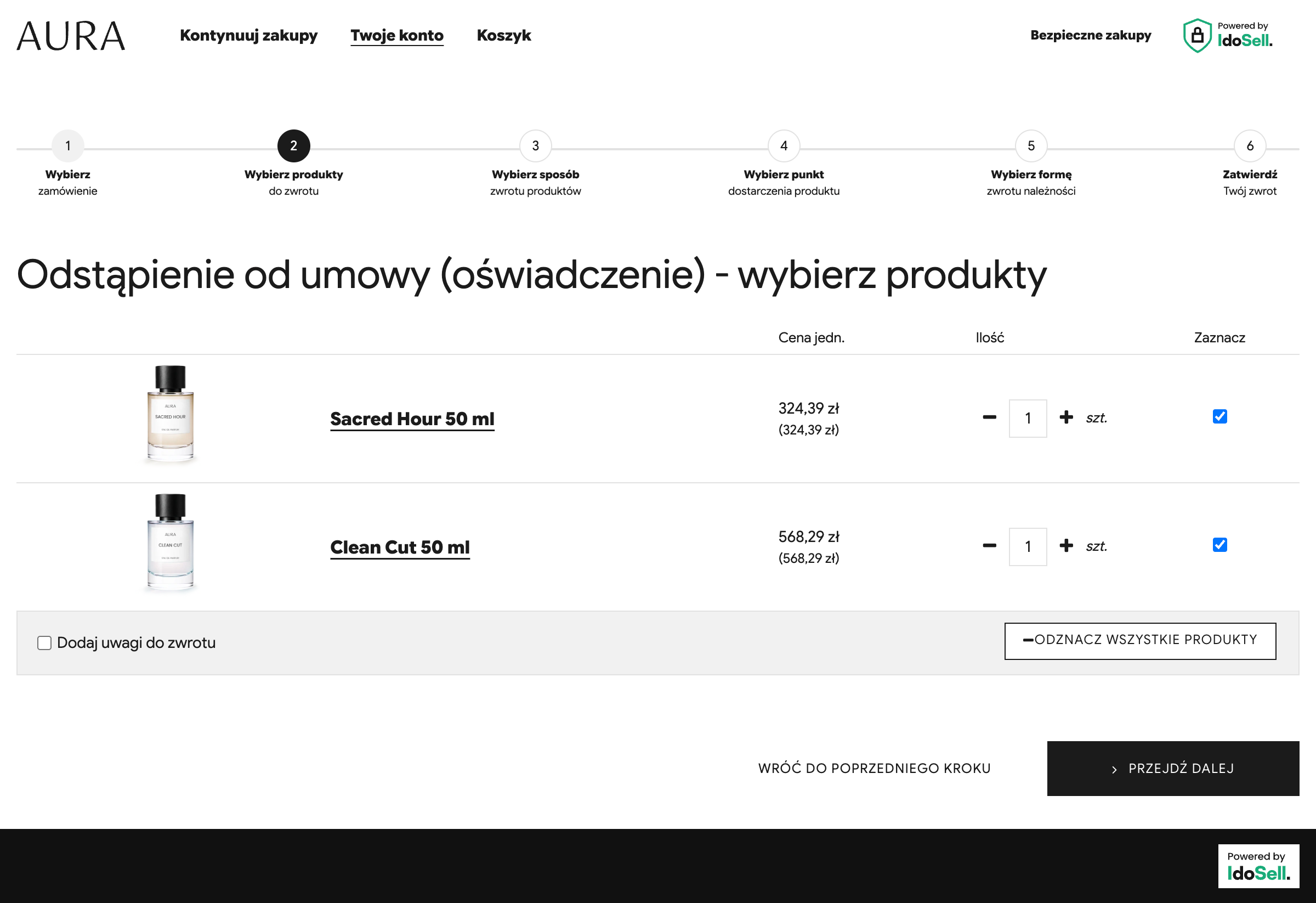 odstąpienie od umowy oświadczenie odstąpienie od umowy oświadczenie IdoSell