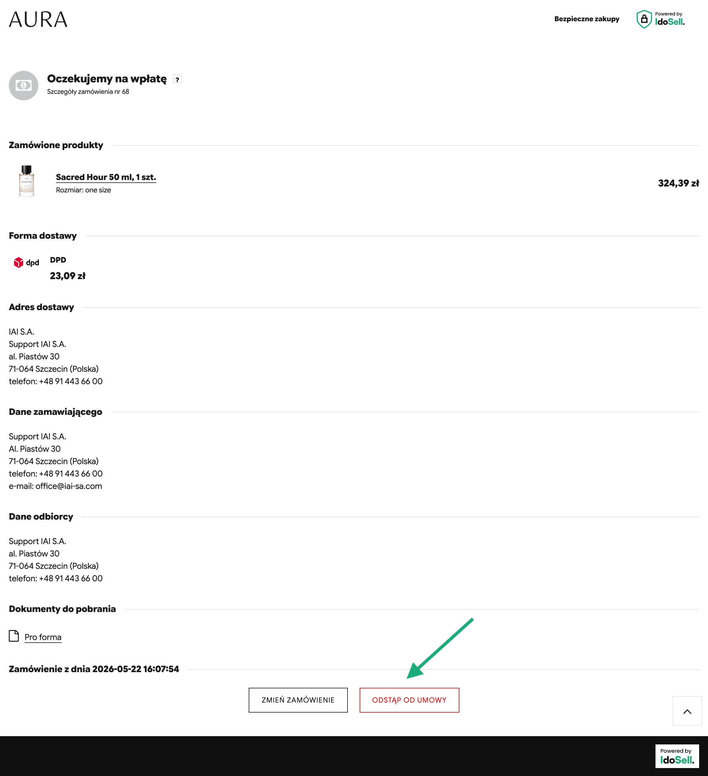 odstąpienie od umowy odstąpienie od umowy IdoSell