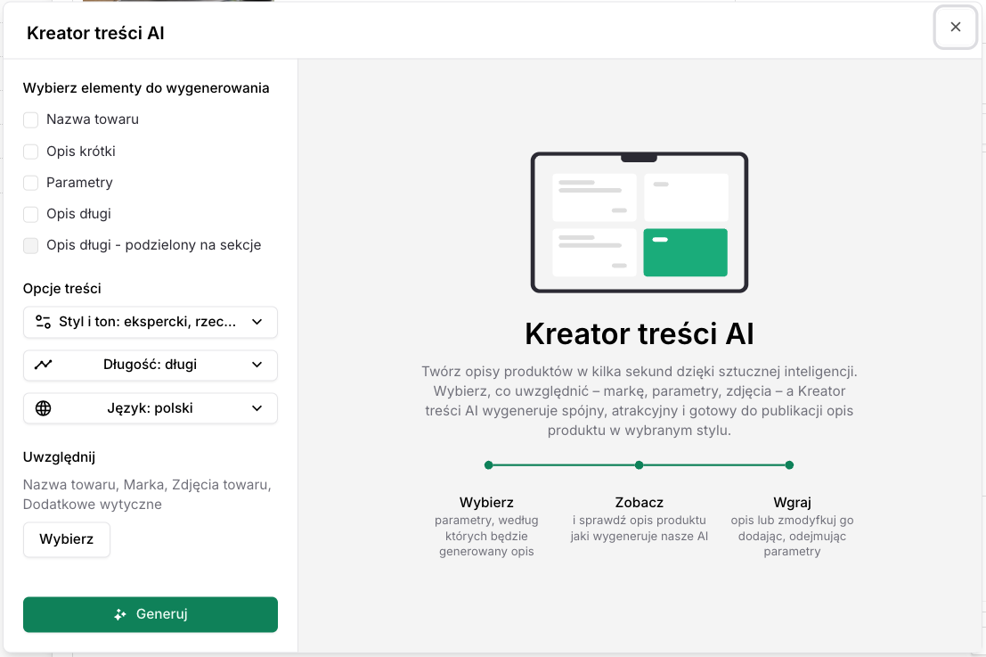 kreator treści AI IdoSell