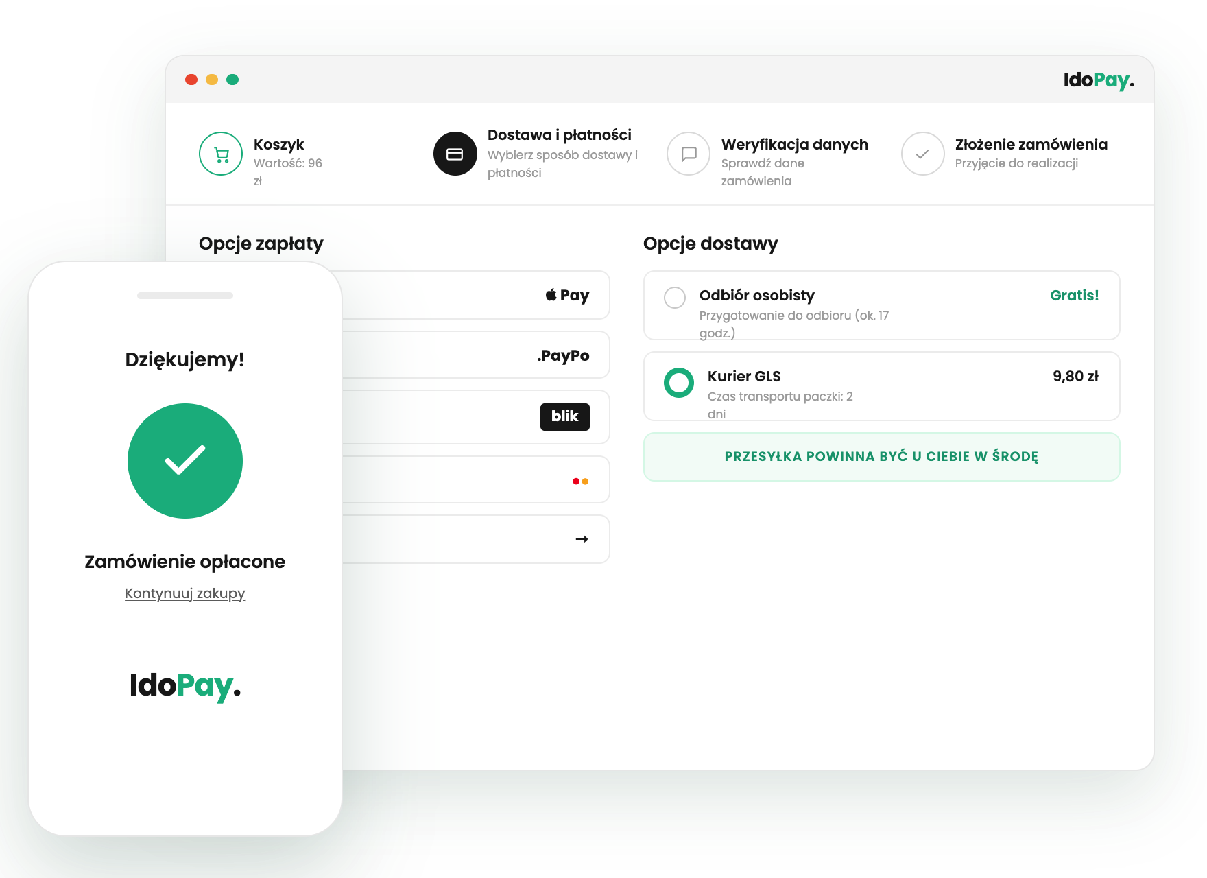 Płatności IdoPay Karta checkoutu + płatności IdoPay
