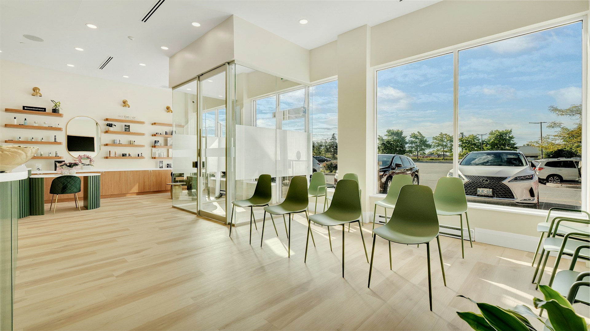 Tray with plant, two stones, and a bowl of salt